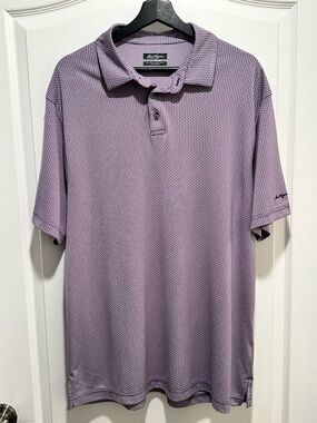 Men’s Ben Hogan Purple Collared Short Sleeve Shirt, Size XL